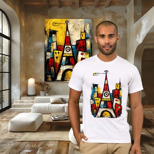抽象表現主義の都市景観 | モダンアーバンアート Tシャツ