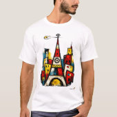 抽象表現主義の都市景観 | モダンアーバンアート Tシャツ (正面)