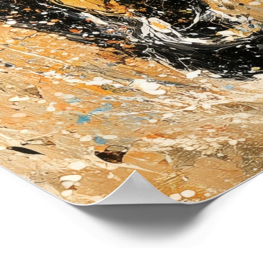 抽象表現主義の馬の絵 - 動的な力 ポスター (角)