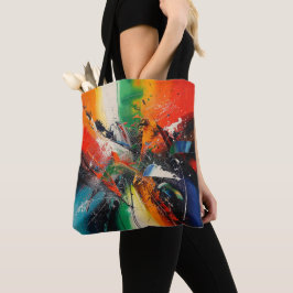 抽象表現主義カラフルペイントアートトートバッグ トートバッグ