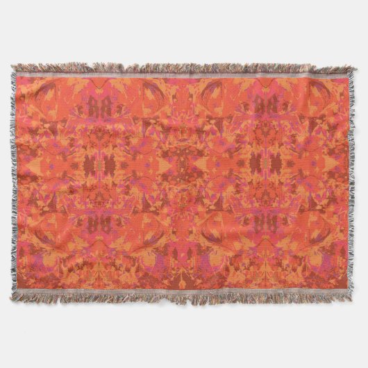 抽象赤パタ独占的ーン スローブランケット (正面)