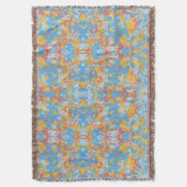 抽象青パタ独占的ーン スローブランケット (正面縦)