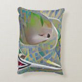 抽象 – カラフルの上飛んでいるに2羽の鳥 アクセントクッション (裏面(縦))