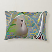 抽象 – カラフルの上飛んでいるに2羽の鳥 アクセントクッション (裏面)