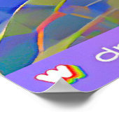 抽象 – カラフルの上飛んでいるに2羽の鳥 ポスター (角)