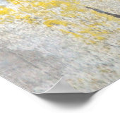 「抽象」グレーとイエローアートポスタープリント ポスター (角)