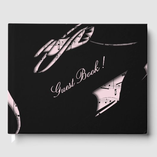 抽象 ミュージック ゲストブック ピンク (正面)