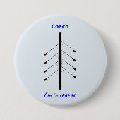 担当するロウイングのコーチ 缶バッジ (正面)