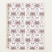 担当者を特徴とする対称の白いラッピング紙 プランナー手帳 (正面)