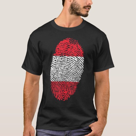 拇印の指紋オーストリア Tシャツ (正面)