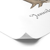 拇印の指紋結婚のツリーゲストブック ポスター (角)