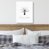 拇印パーソナライズされたツリー キャンバスプリント (インサイチュ (寝室))