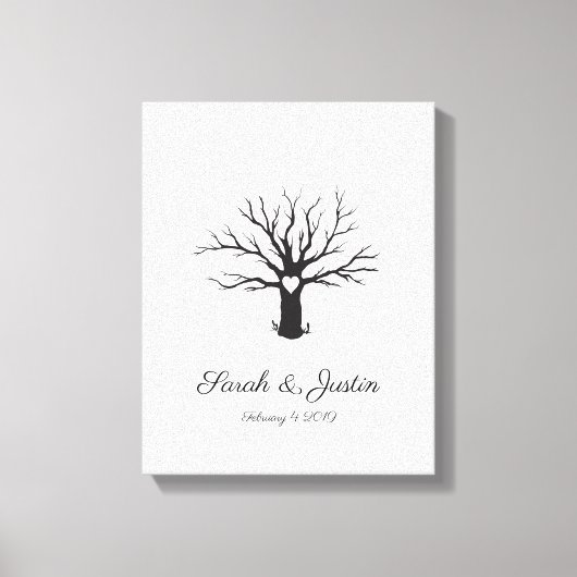 拇印パーソナライズされたツリー キャンバスプリント (正面)