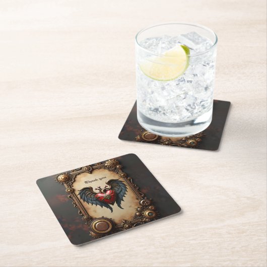 拍動するハートの整備士 スクエアペーパーコースター (インサイチュ)