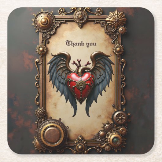 拍動するハートの整備士 スクエアペーパーコースター (正面)