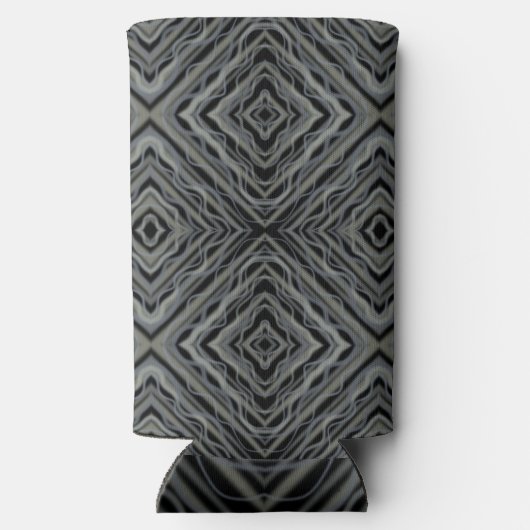 拍動リズムモダン抽象芸術アートイラストレーション スリム缶クーラー (裏面)