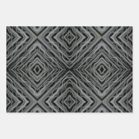 拍動リズムモダン抽象芸術アートイラストレーション ラッピングペーパーシート (正面)