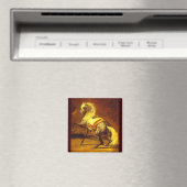 拍手を受けた灰色の馬、金ゴールド黄褐色 マグネット (インサイチュ (食洗機))