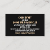 拍手ハンズコメディアン，コメディクラブ 名刺 (裏面)