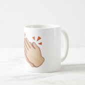 拍手 – 絵文字 コーヒーマグカップ (正面右)