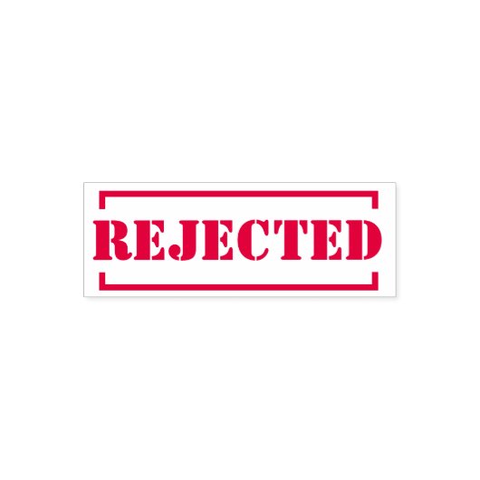 拒否された赤いイパーソナライズされたンク セルフインキングスタンプ (デザイン)