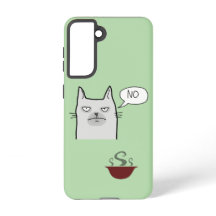 拒否する猫の食事 Samsung Galaxyケース – グリーン