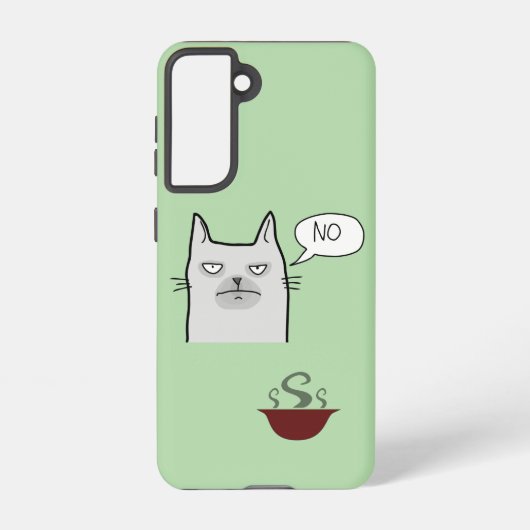 拒否する猫の食事 Samsung Galaxyケース – グリーン Galaxy S21ケース (裏面)