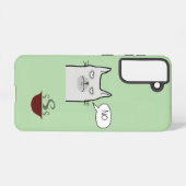 拒否する猫の食事 Samsung Galaxyケース – グリーン Galaxy S21ケース (裏面横)