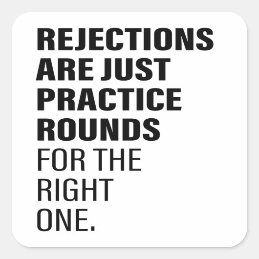 拒否勇気付けられる単語文字アートが拒否 スクエアシール (正面)