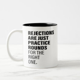 拒否勇気付けられる単語文字アートが拒否 ツートーンマグカップ