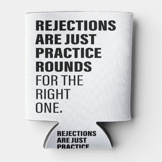 拒否勇気付けられる単語文字アートが拒否 缶クーラー (正面)