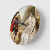 拒否(キャンバスの油) ラウンド壁時計 (傾斜)