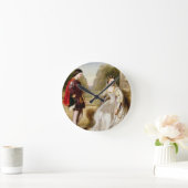 拒否(キャンバスの油) ラウンド壁時計 (ホーム)