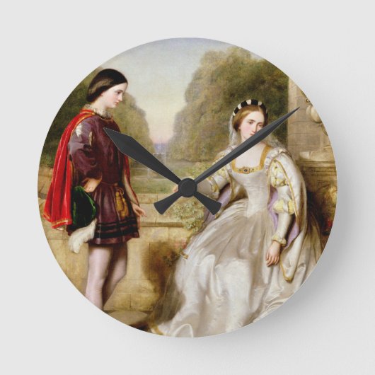 拒否(キャンバスの油) ラウンド壁時計 (正面)