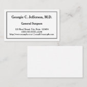 拘束された一般外科医の名刺 名刺 (正面/裏面)