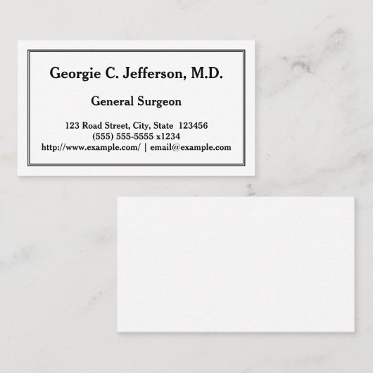 拘束された一般外科医の名刺 名刺 (正面/裏面)