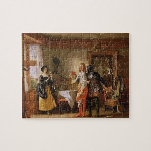 、招いていて浅いの援助が細い ジグソーパズル (横)