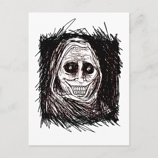 招かれないこわがる泊り客、決してだけ インビテーションポストカード (正面)