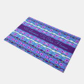 招きやすい青と紫パターン（の模様が）あるの戸 ドアマット (アングル)