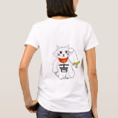 招き猫がバーディーで招く Tシャツ (裏面)