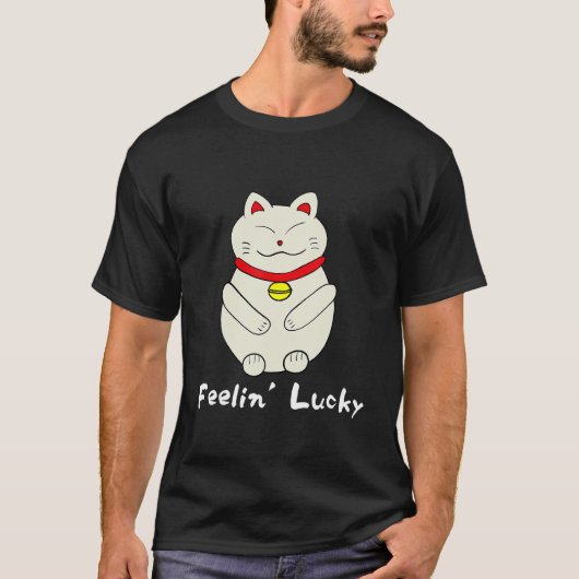 招き猫の招き招き Tシャツ (正面)