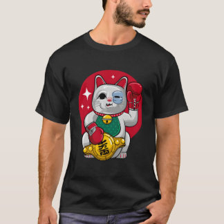 招き猫アンラッキーボクシング猫 Tシャツ