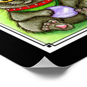 招き猫グッドラック猫ファンタジー猫アートポスター ポスター (角)