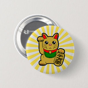 招き猫ゴールデンラッキーキャット 缶バッジ