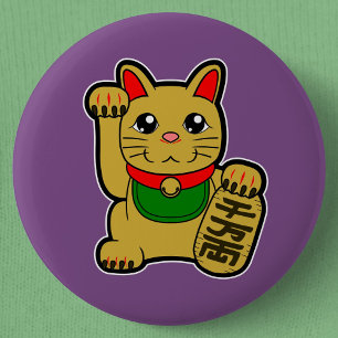 招き猫ゴールデンラッキーキャット 缶バッジ