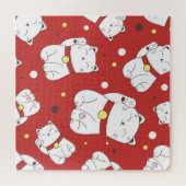 招き猫ドードルパタ日本のーン。 ジグソーパズル (横)