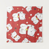 招き猫ドードルパタ日本のーン。 タペストリー (正面(横))