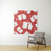 招き猫ドードルパタ日本のーン。 タペストリー (インサイチュ(横))