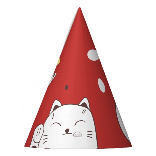 招き猫ドードルパタ日本のーン。 パーティーハット (左)