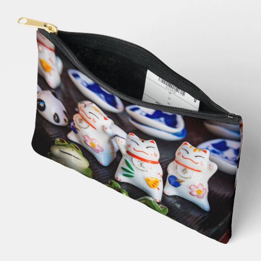 招き猫フィギュア アクセサリーポーチ (見開き)